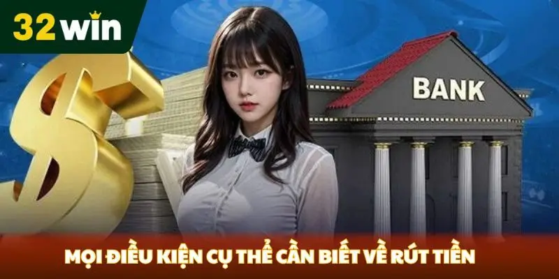 Rút Tiền 32win Mọi điều kiện cụ thể cần biết về rút tiền