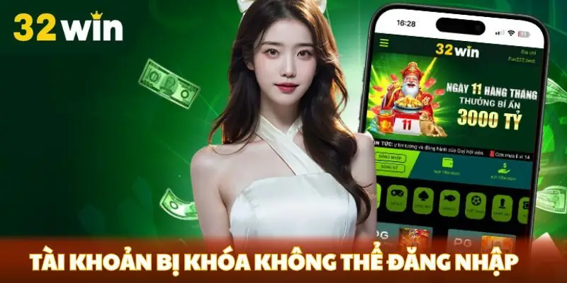 Đăng Nhập 32win Tài khoản bị khóa không thể đăng nhập